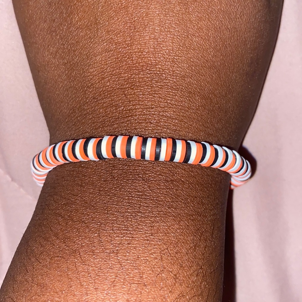 coral black and white bracelet